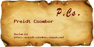 Preidt Csombor névjegykártya